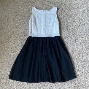 Medium black and white semi formal mini dress